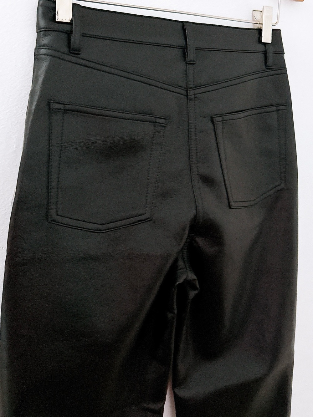 NWT Aritzia Wilfred Faux Leather Pants Melina High Waist Black Minimalist Size 2 - Picture 7 of 11